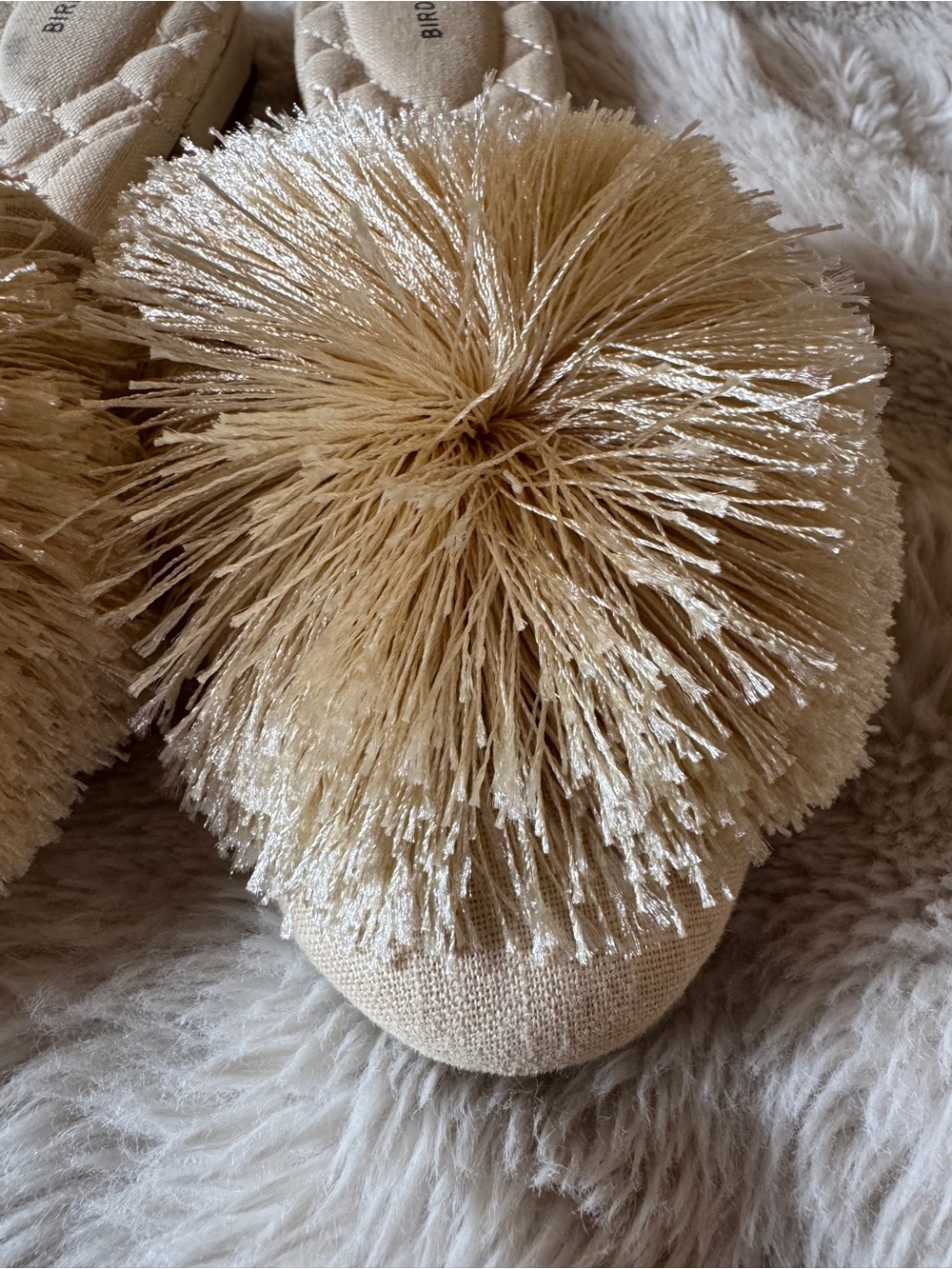 Birdies Songbird Champagne Gold Pom Slide Mules for Women - Picture 7 of 11